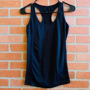 Women’s black, racer back, workout top, size small